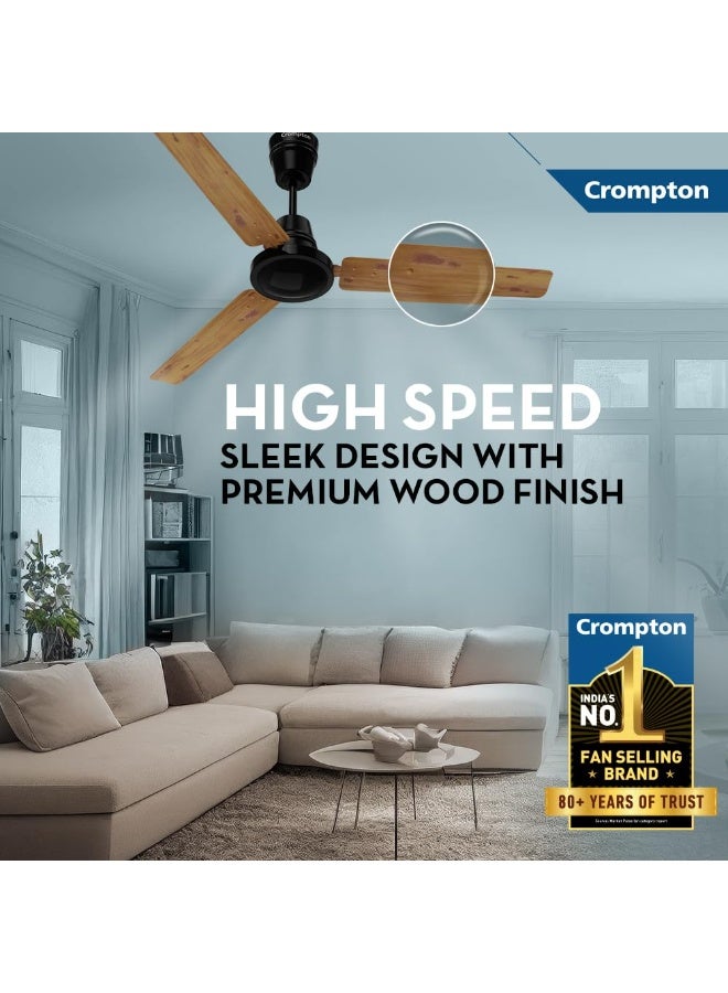 Crompton Energion HS Wood 1200mm (48 inch) High Speed 5S Energy Efficient BLDC Ceiling Fan (Light Pinewood), Pack of 1 - Image 4